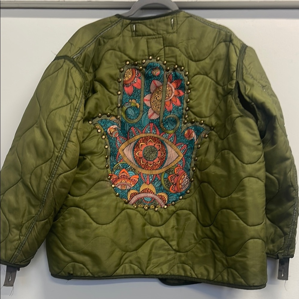 Hamsa studded army liner Quilted Jacket